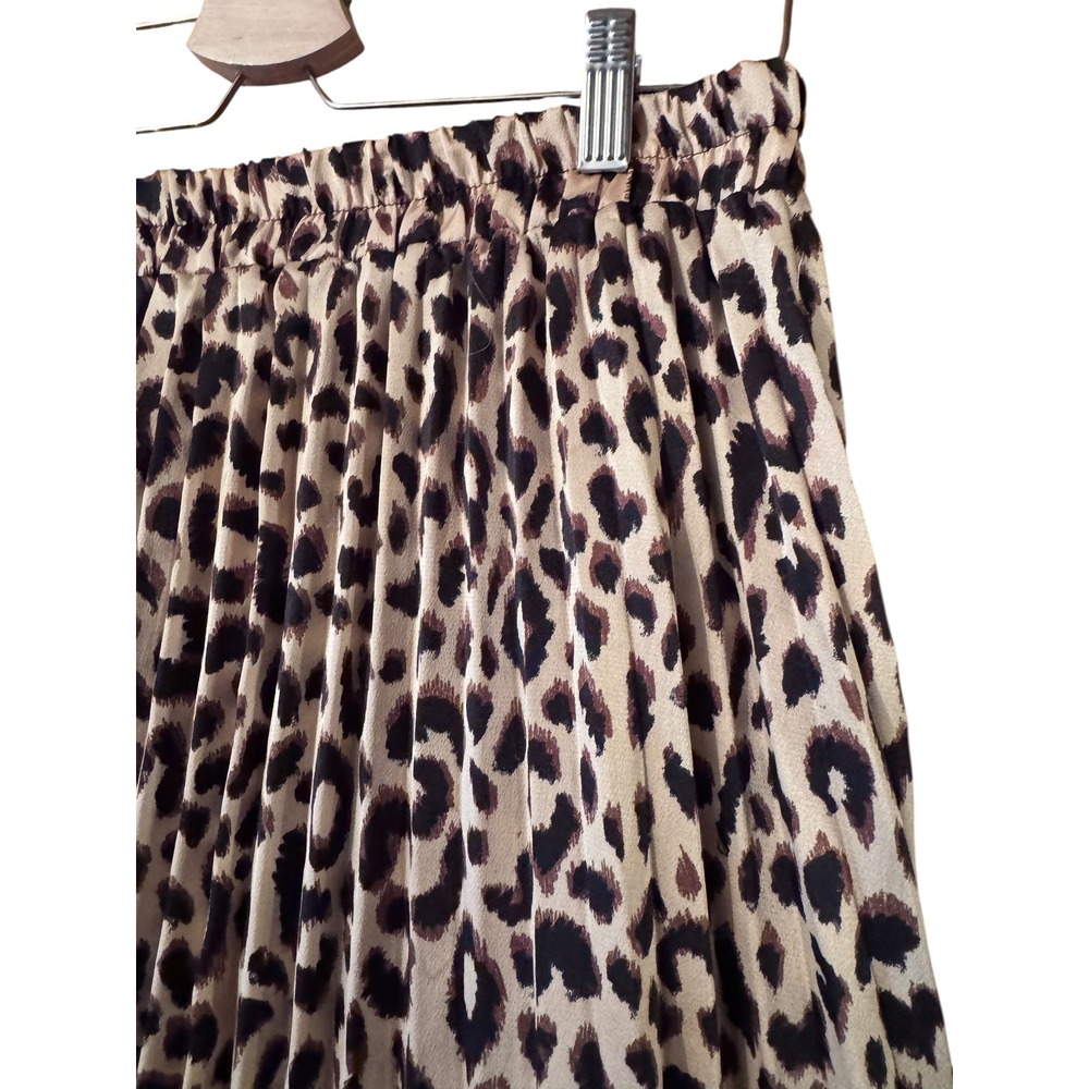 Sadie & Love Leopard Print Midi Skirt Animal Print Elastic Waist Size L Mobwife - Picture 4 of 6